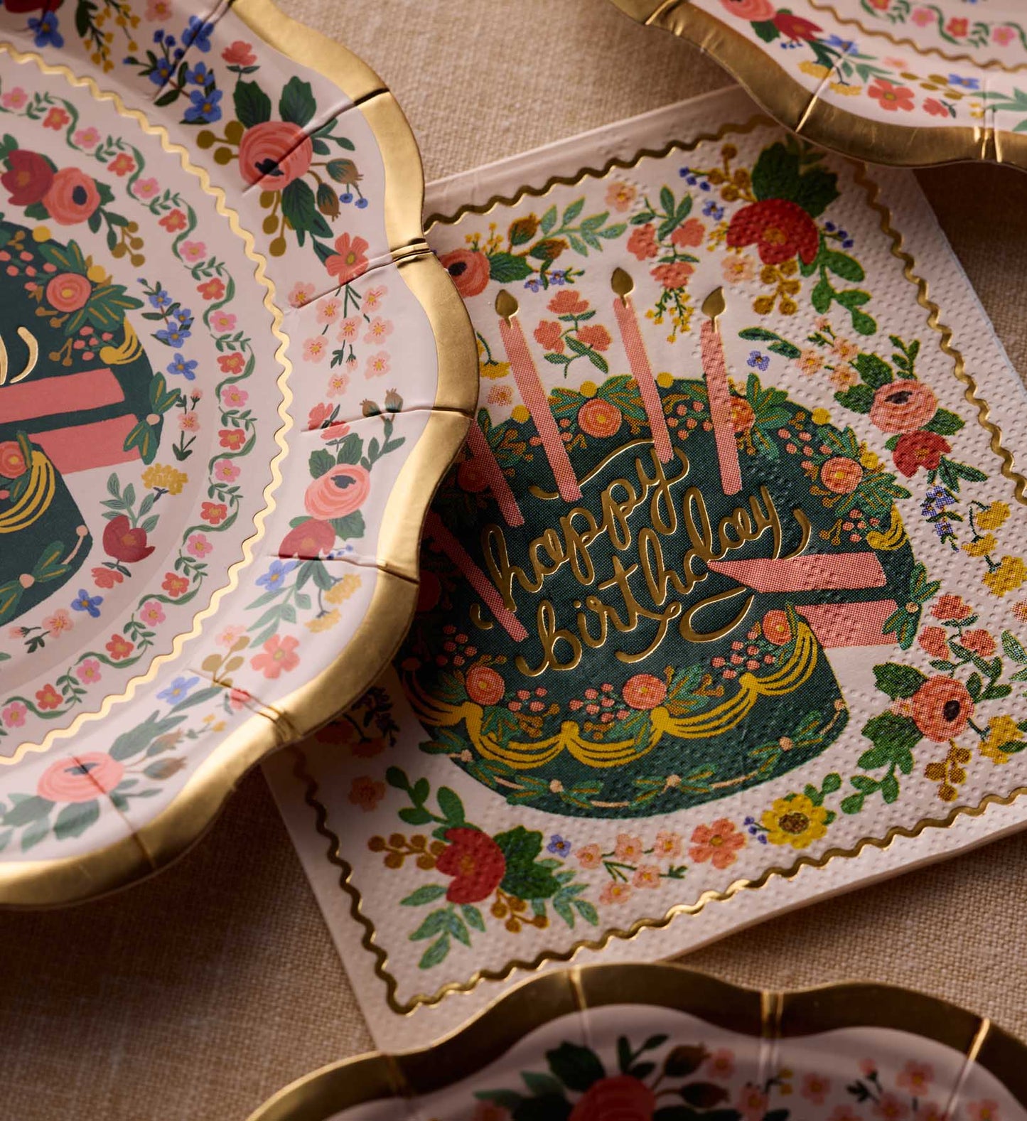Floral Cake Cocktail Napkins