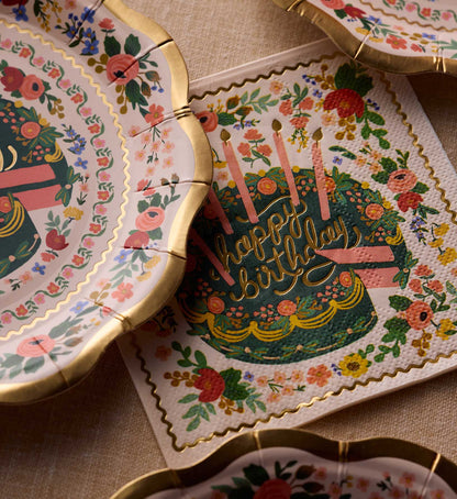 Floral Cake Cocktail Napkins