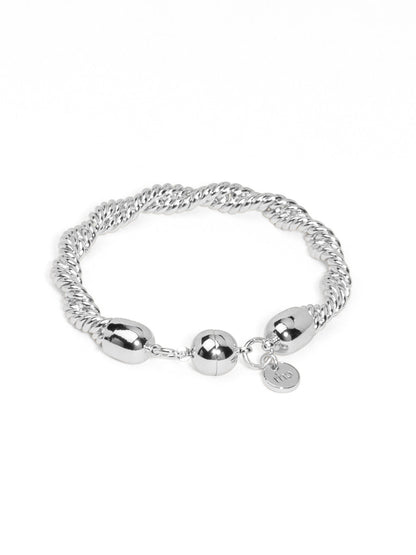 Braided Twisting Links Bracelet - Silver