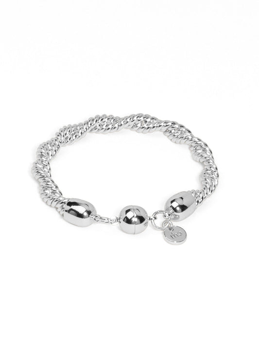 Braided Twisting Links Bracelet - Silver