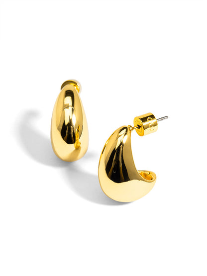 Crescent Shaped Stud Earring - Gold