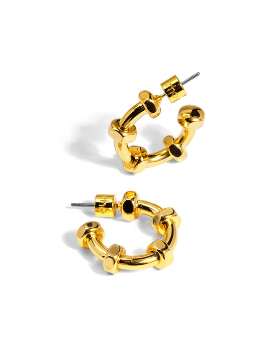 Bolt Hoop Earring Gold