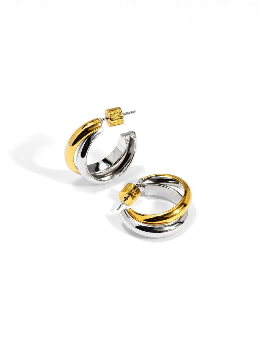 Two Tone Entwined Hoop Earring