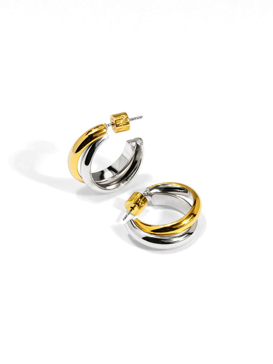 Two Tone Entwined Hoop Earring