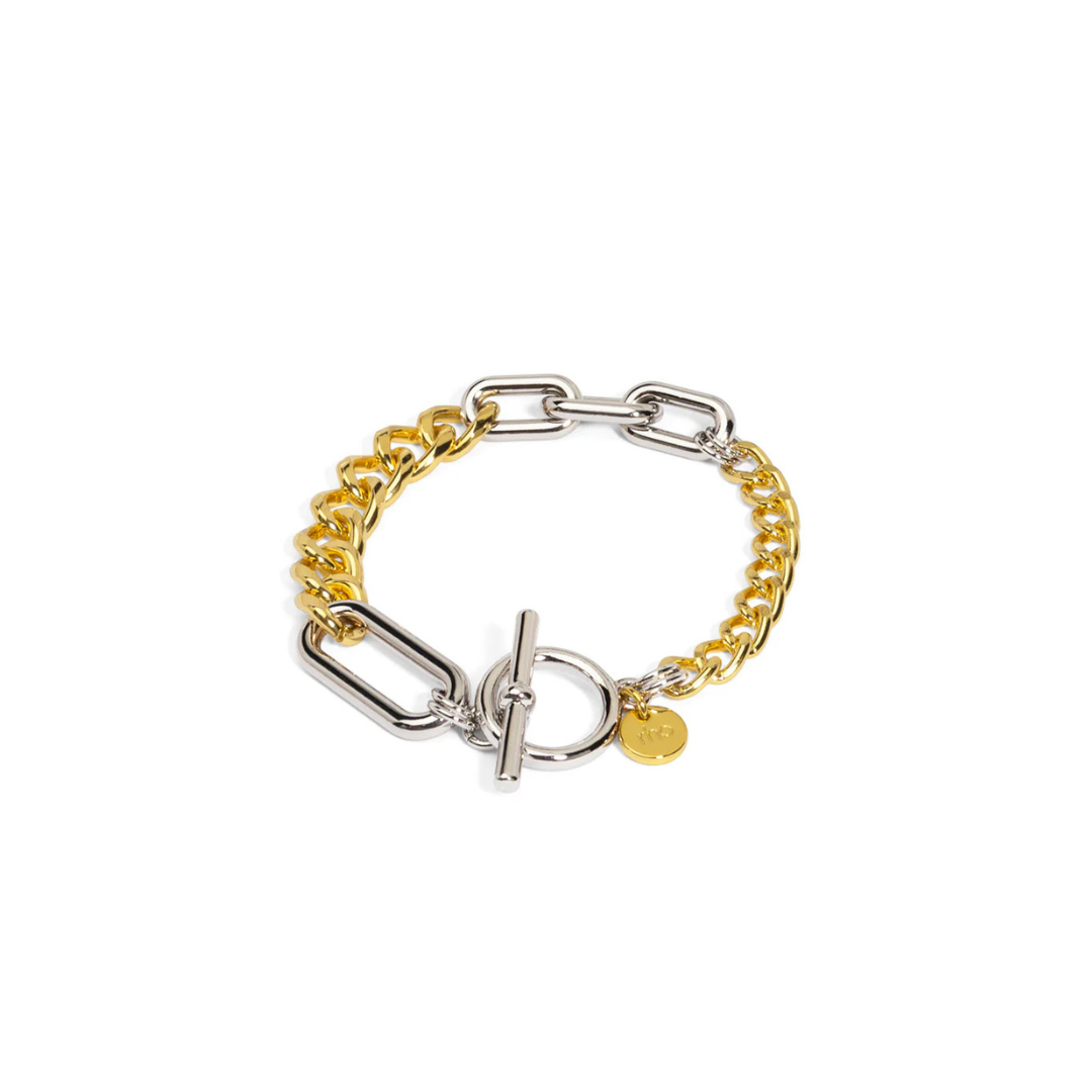 Two Tone Mixed Links Bracelet