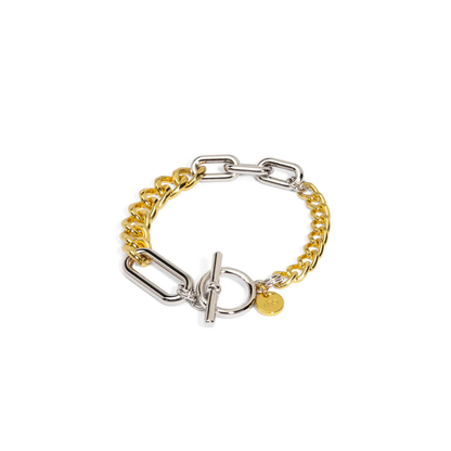 Two Tone Mixed Links Bracelet