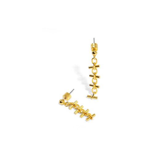 Bar Link Drop Earring Gold