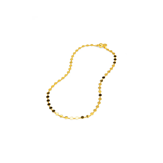 Dot Disc Chain Magnet Short Necklace Gold