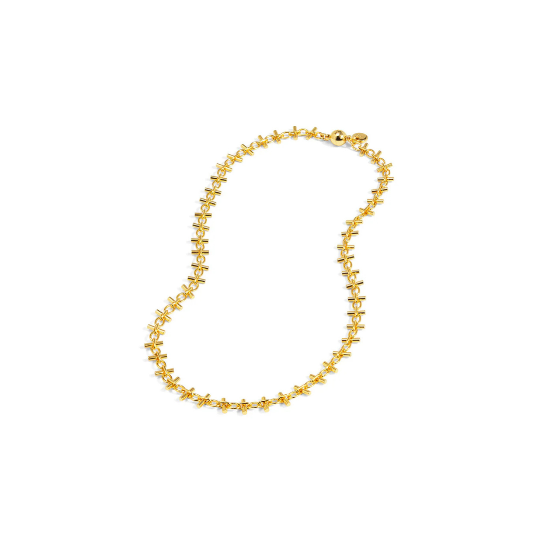 Bar Link Magnet Necklace Gold