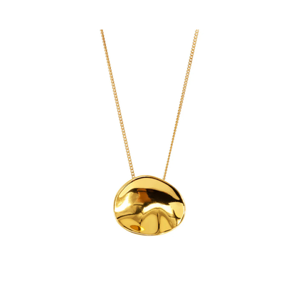 Molten Pendant Short Necklace Gold