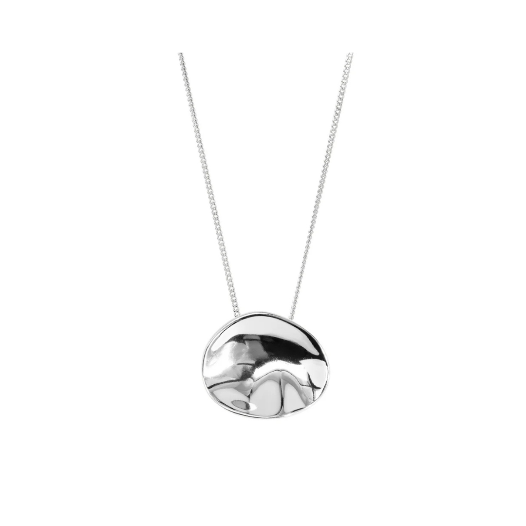 Molten Pendant Short Necklace Silver