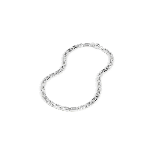Time Link Magnet Necklace Silver