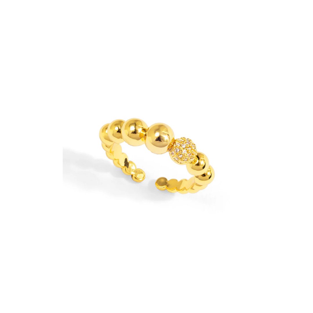 Pavé Orbit Ring Gold