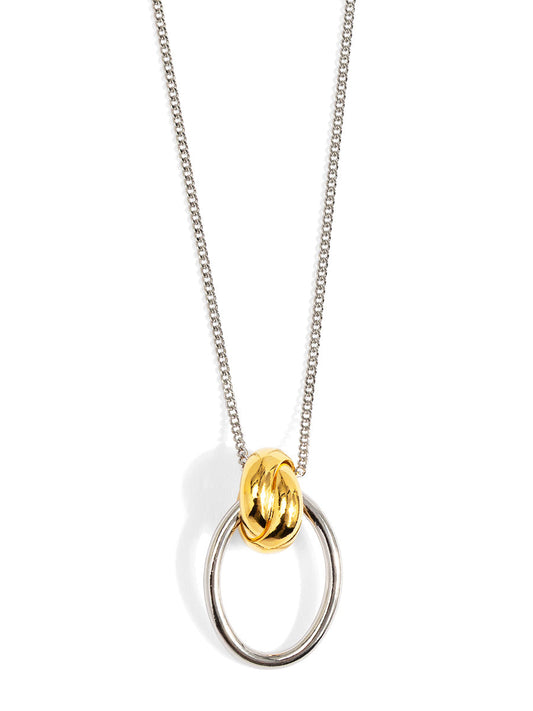 Two-Tone Knotted Charm Pendant Necklace