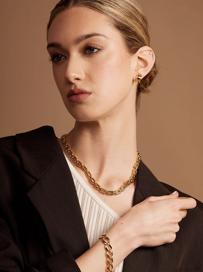 Time Link Magnet Necklace Gold