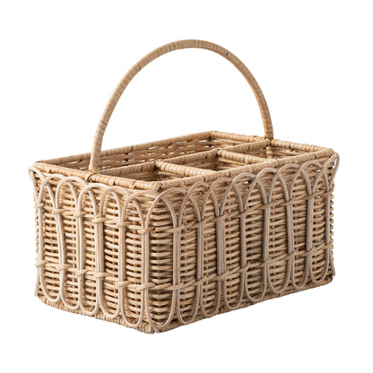 Provence Rattan Silverware Caddy - Whitewash