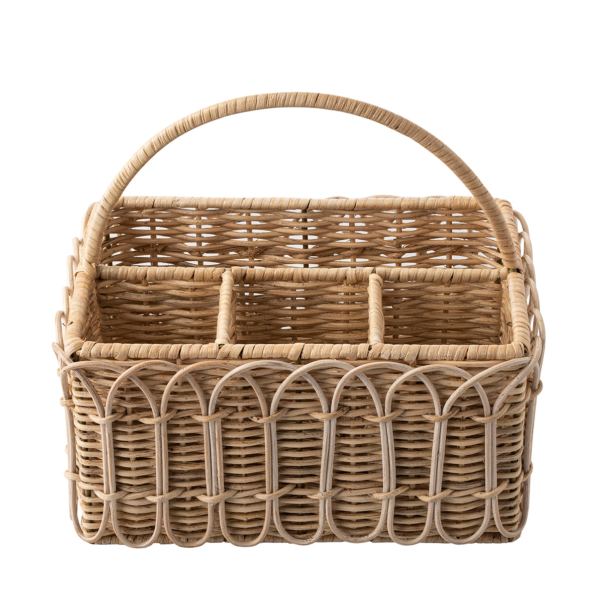 Provence Rattan Silverware Caddy - Whitewash