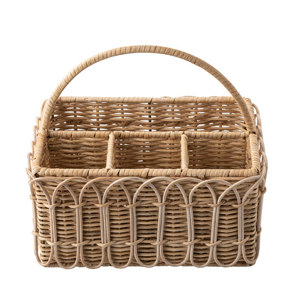 Provence Rattan Silverware Caddy - Whitewash