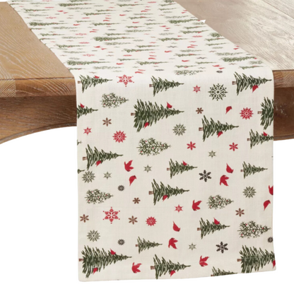 Christmas Tree Runner Ivory 14"x72"