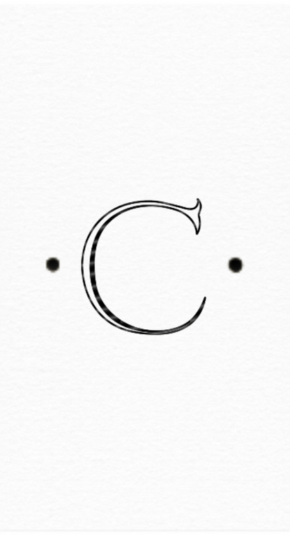 Guest Monogram White Pearl-Paper Linen Font Antique with Dots Black Foil