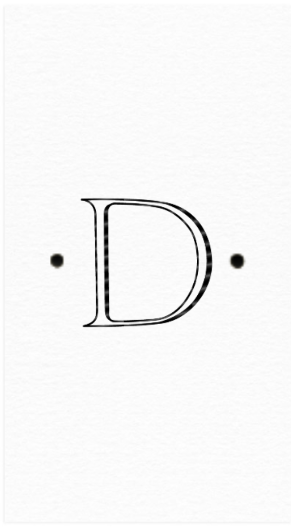 Guest Monogram White Pearl-Paper Linen Font Antique with Dots Black Foil