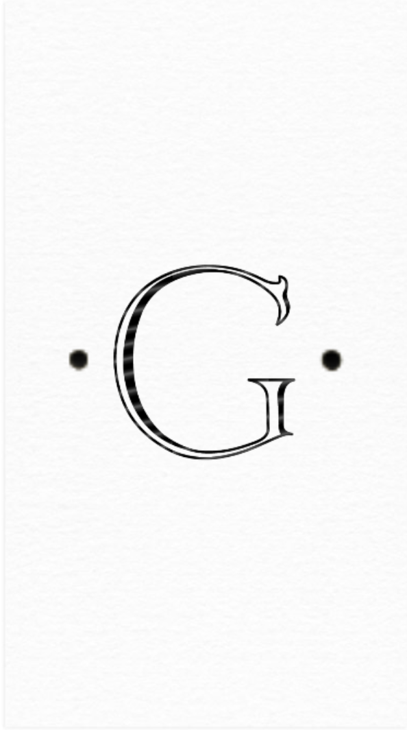 Guest Monogram White Pearl-Paper Linen Font Antique with Dots Black Foil