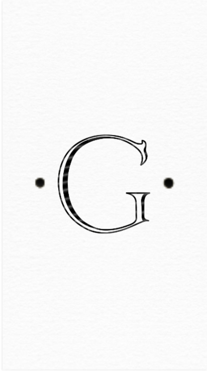 Guest Monogram White Pearl-Paper Linen Font Antique with Dots Black Foil