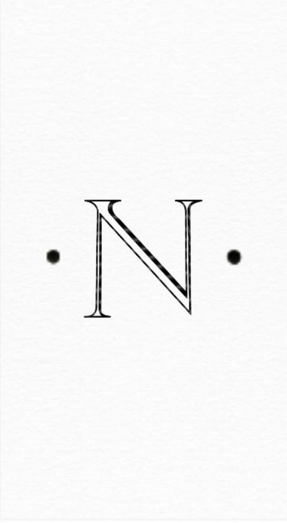 Guest Monogram White Pearl-Paper Linen Font Antique with Dots Black Foil