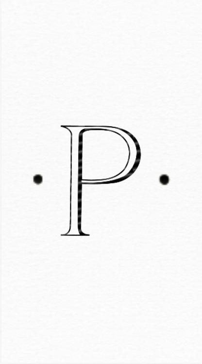 Guest Monogram White Pearl-Paper Linen Font Antique with Dots Black Foil