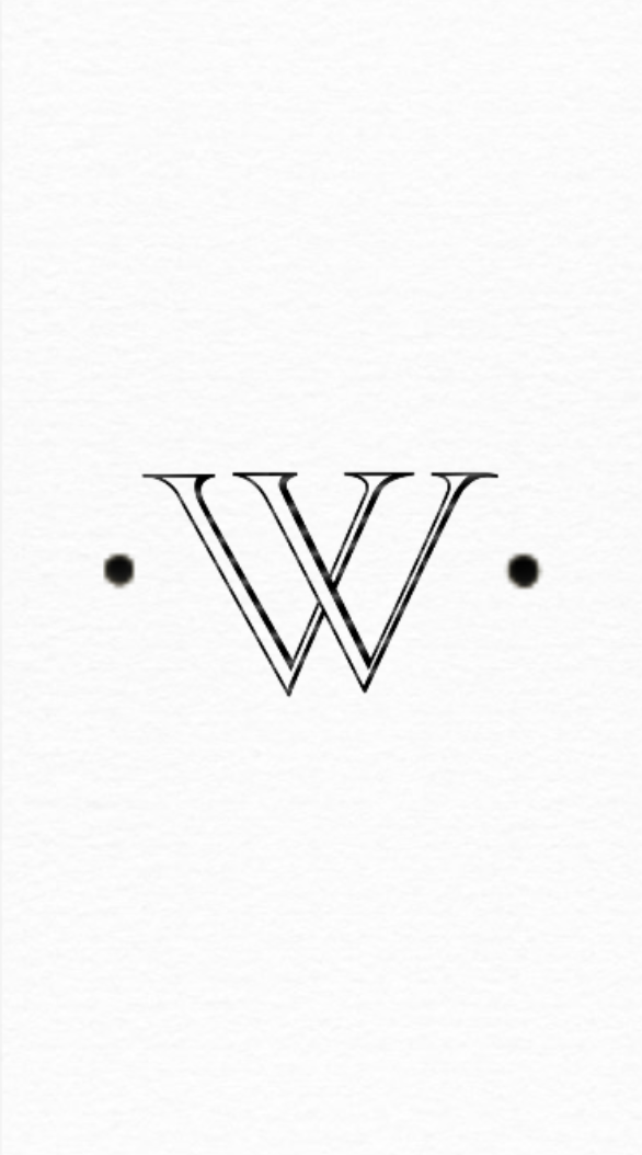 Guest Monogram White Pearl-Paper Linen Font Antique with Dots Black Foil