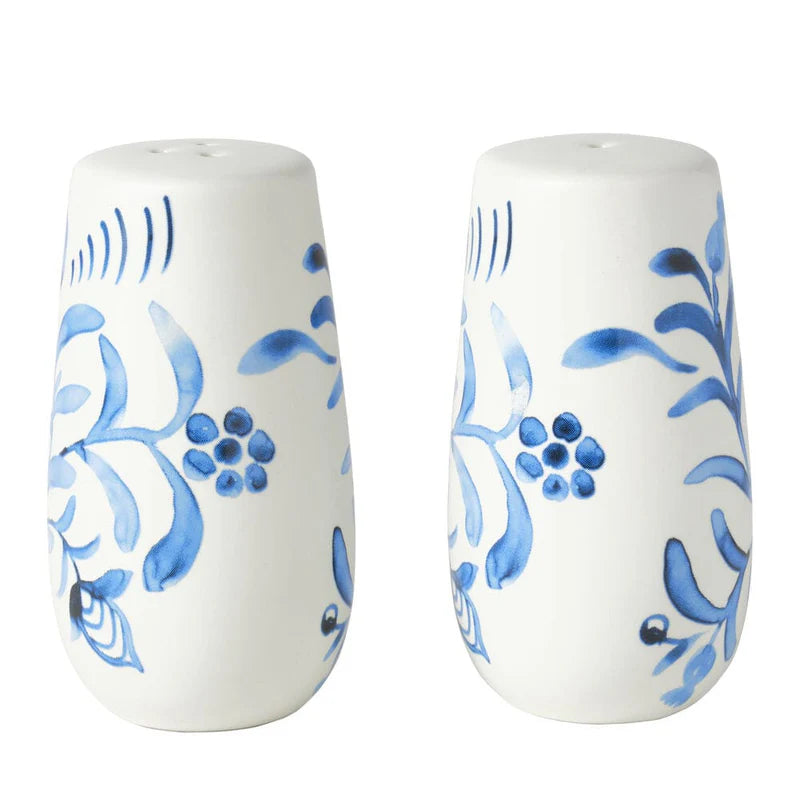 Sicily Blue Set of 2 Serving Bowls with Salt and Pepper Set