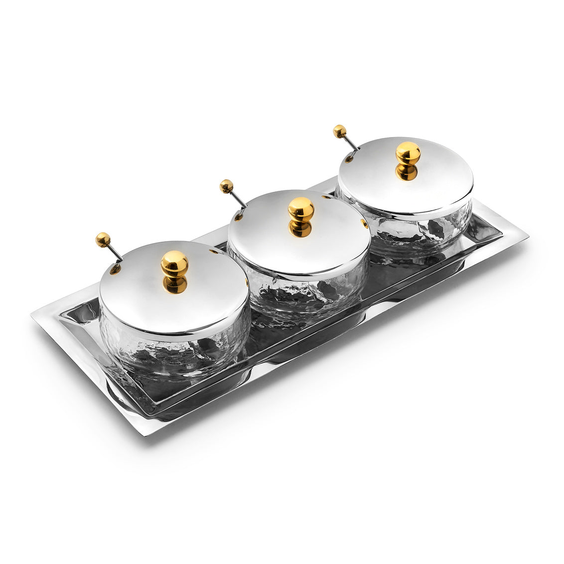 Sphere Stainless & Gold 7 Piece Appetizer Server