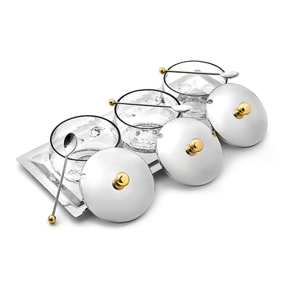 Sphere Stainless & Gold 7 Piece Appetizer Server