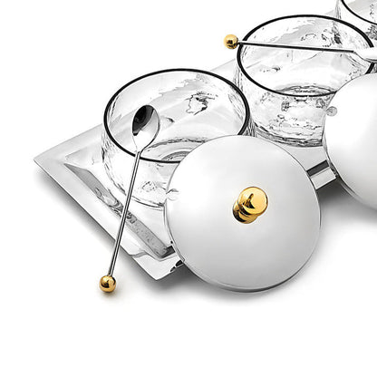 Sphere Stainless & Gold 7 Piece Appetizer Server