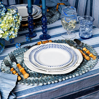 Sitio Stripe Dessert/Salad Plate - Delft Blue