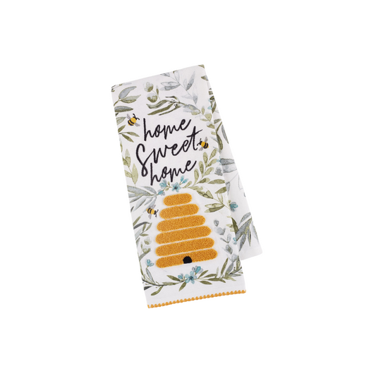 Sweet Bee Home Embellished Dishtowel