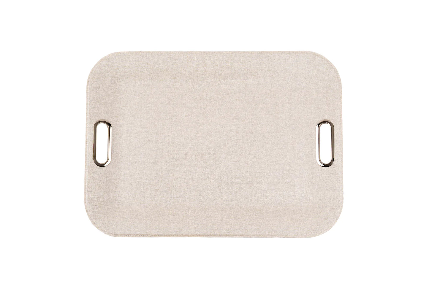 Large Serving Tray with Metal Handles - Victoria Milky