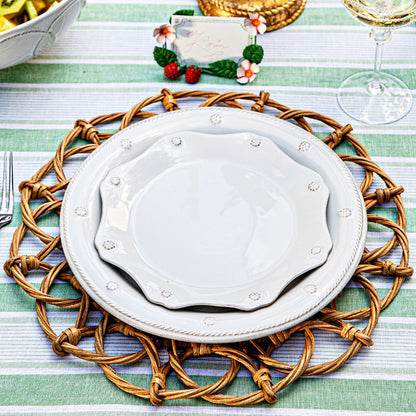 Berry & Thread Scalloped Dessert/Salad Plate - Whitewash