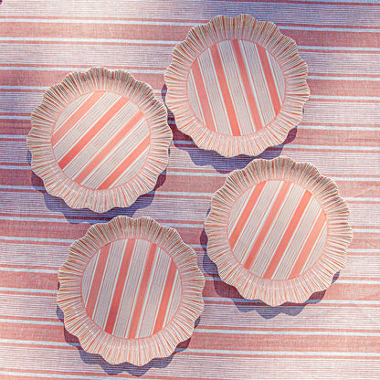 Cabana Stripe Melamine Dinner Plate Assorted Set/4 - Multi