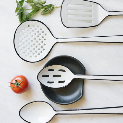 Harlow Slotted Spoon, White