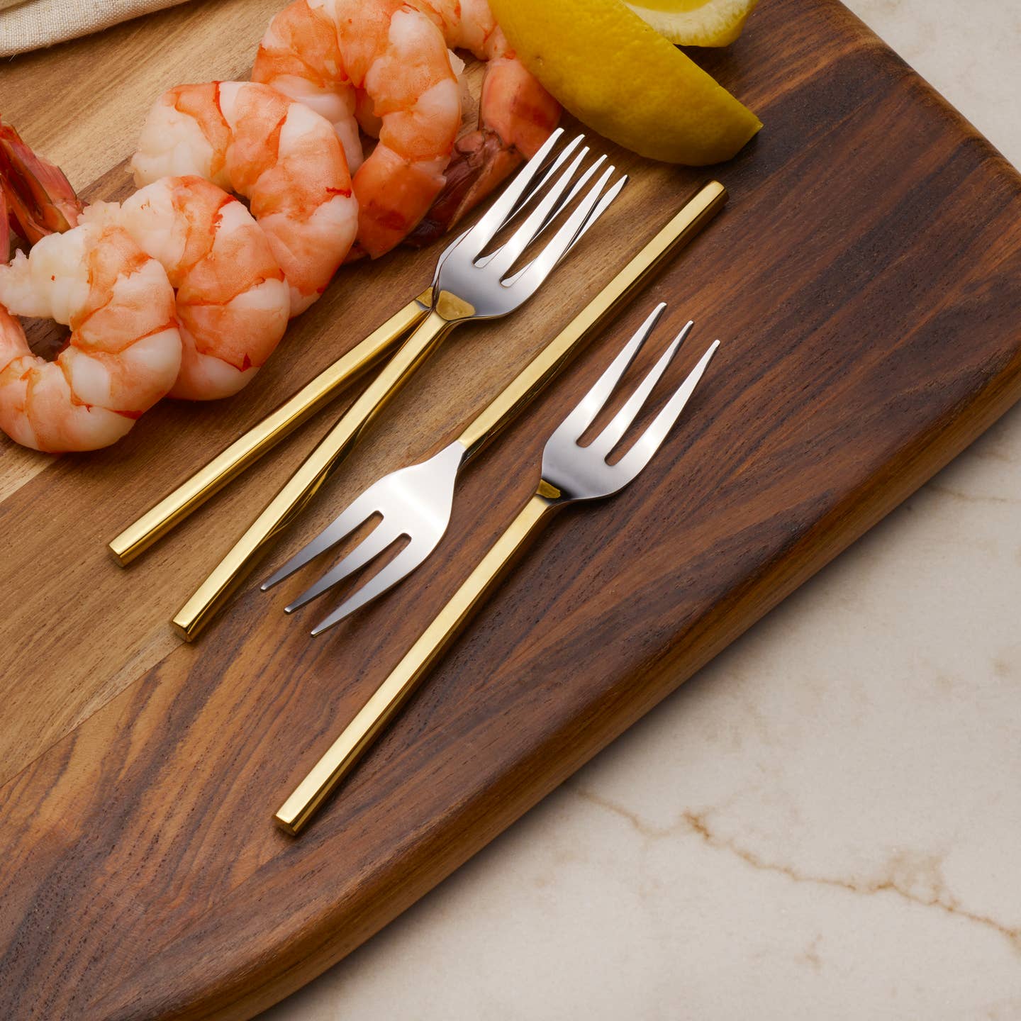 Towle Living Apero Gold Set of 4 Appetizer Forks