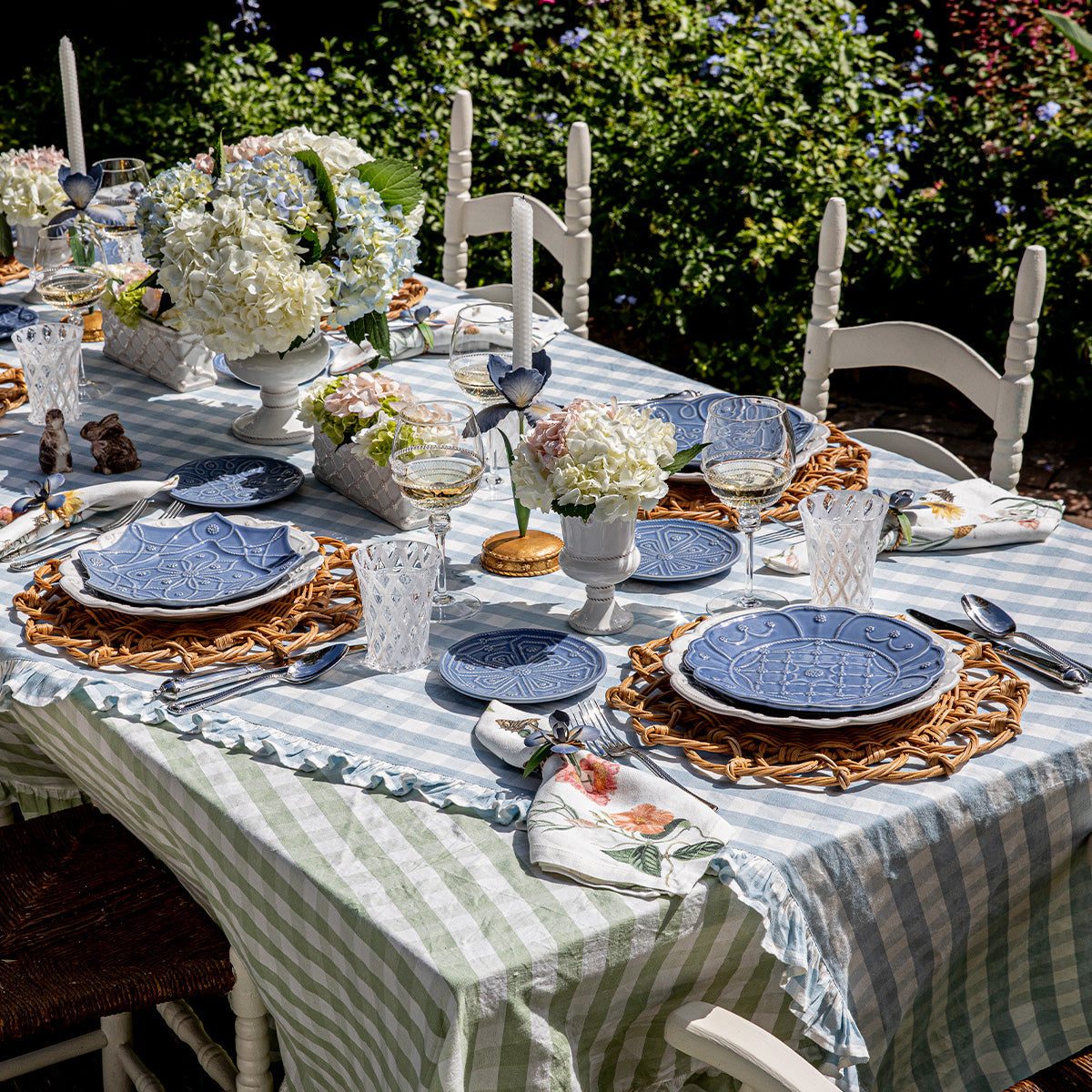 Jardins du Monde Side/Cocktail Plate Assorted Set/4 - Chambray