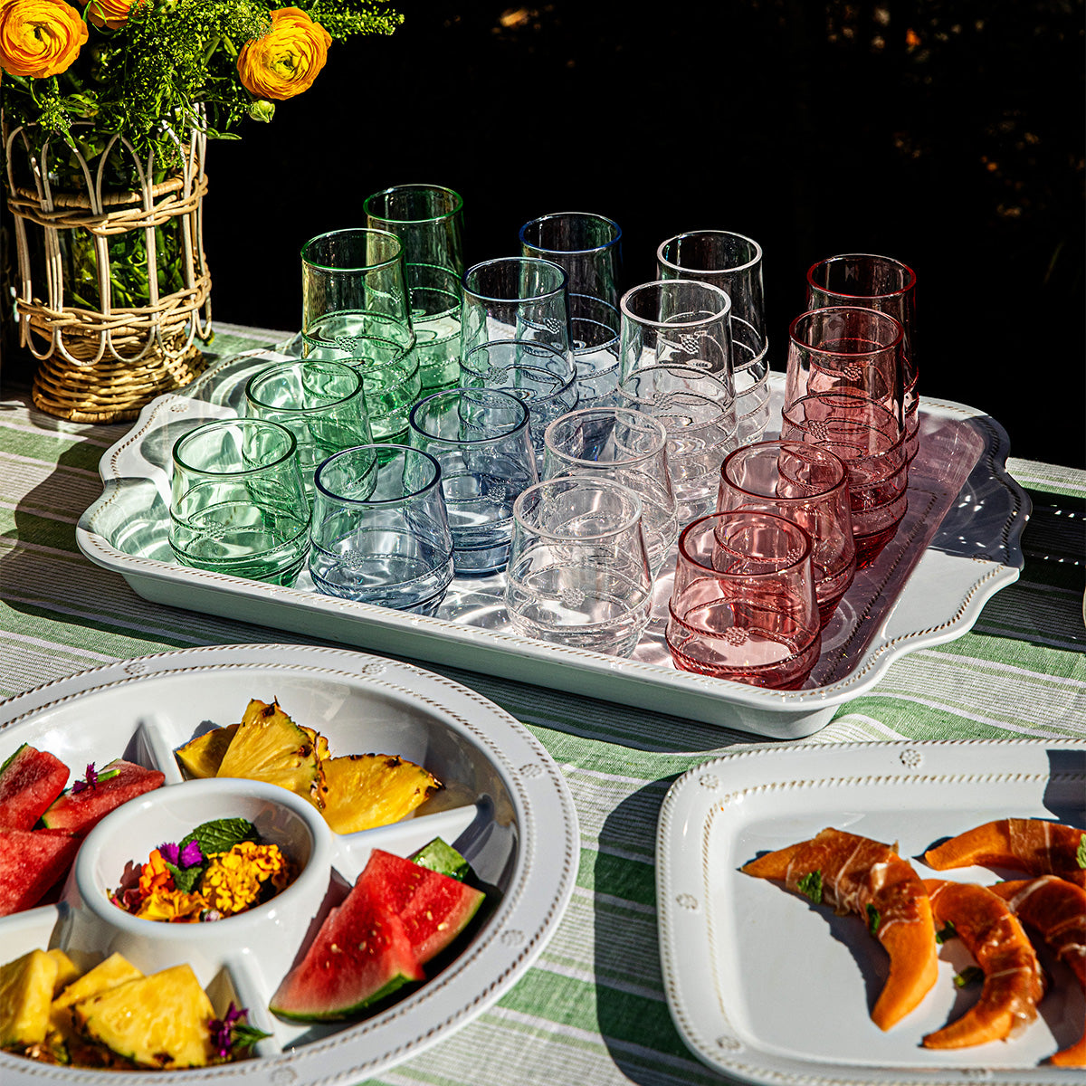 Berry & Thread Melamine 24" Tray - Whitewash