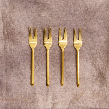 Thin Gold Small Forks, Set of 4