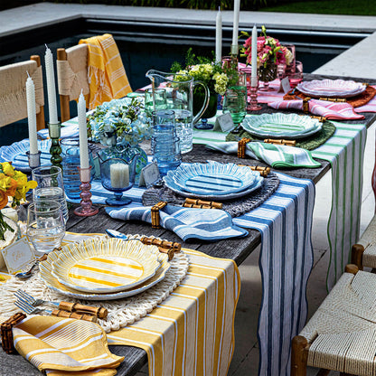 Cabana Stripe Melamine Dinner Plate Assorted Set/4 - Multi