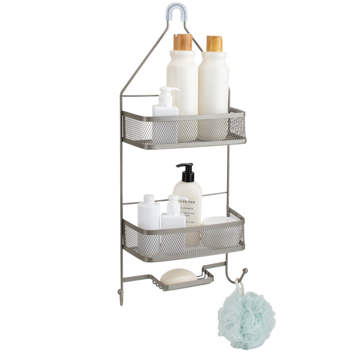 Arise Shower Caddy with Mesh Shelves Satin