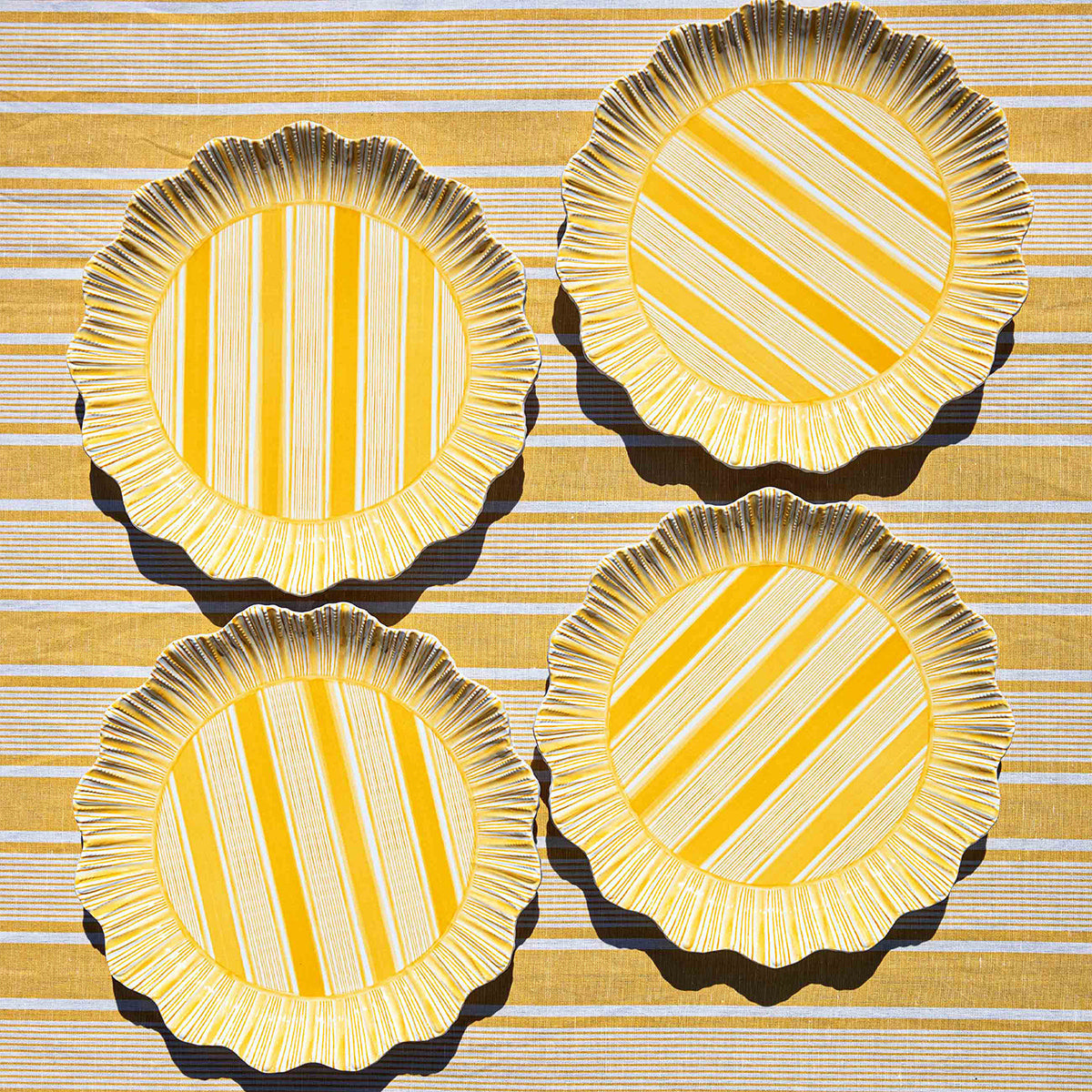 Cabana Stripe Melamine Dinner Plate Assorted Set/4 - Multi
