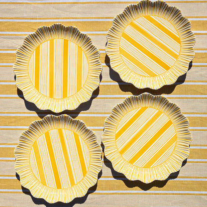 Cabana Stripe Melamine Dinner Plate Assorted Set/4 - Multi