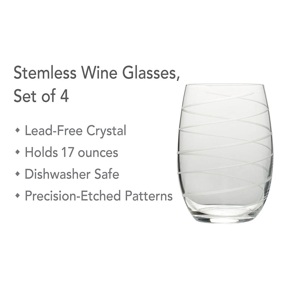 Cheers® Set of 4 Stemless Wine Glasses