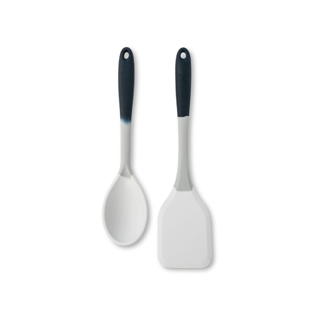 2pc Multicolor Silicone Utensil Set - Spoon & Solid Turner